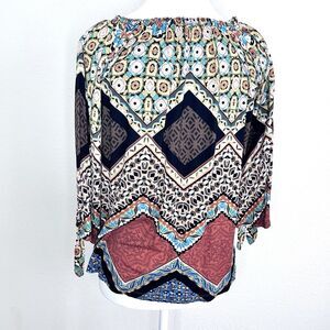 Chico’s Women’s Boho Flared Tied Sleeve Size 0 Top Can Be Worn Off Shoulder